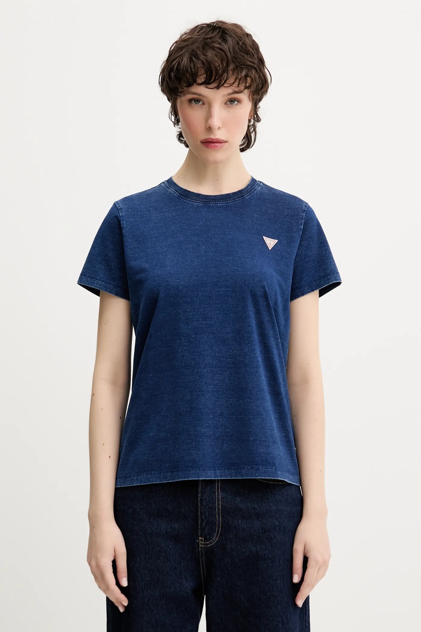 Levně Tričko Guess Jeans dámské, tmavomodrá barva, W5YI22 KCTL1