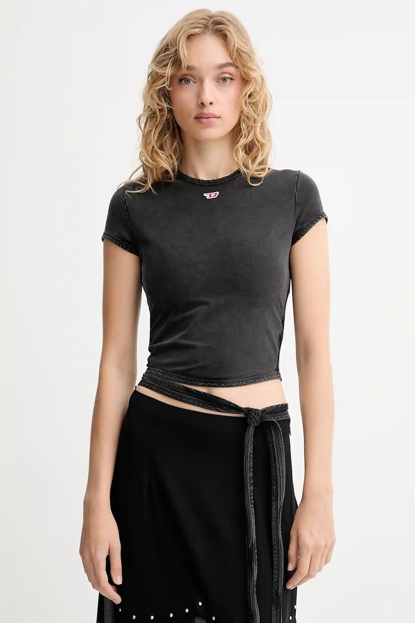 Diesel tricou T-BUNNY-TAIL-R1 culoarea gri, A19520.0KIBY