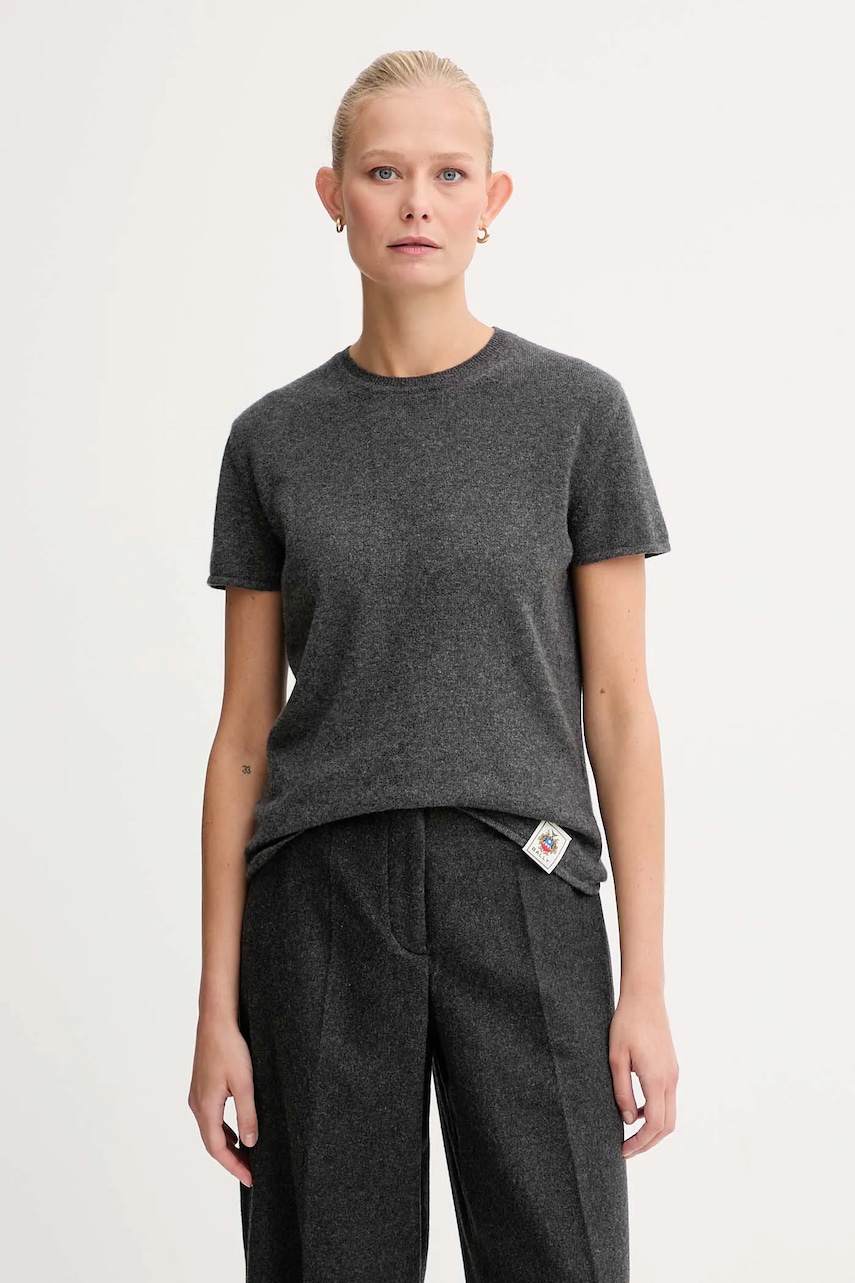 Bally tricou din cașmir culoarea gri, WKN07A
