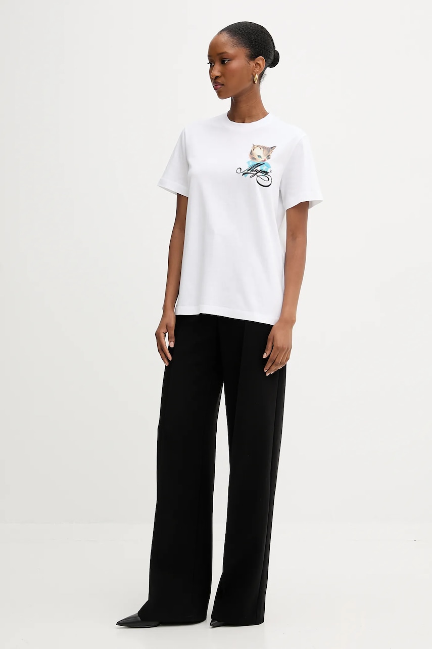 Хлопковая футболка MSGM цвет белый 3941MDM110SE.257590 Хлопковая футболка MSGM цвет белый 3941MDM110SE.257590