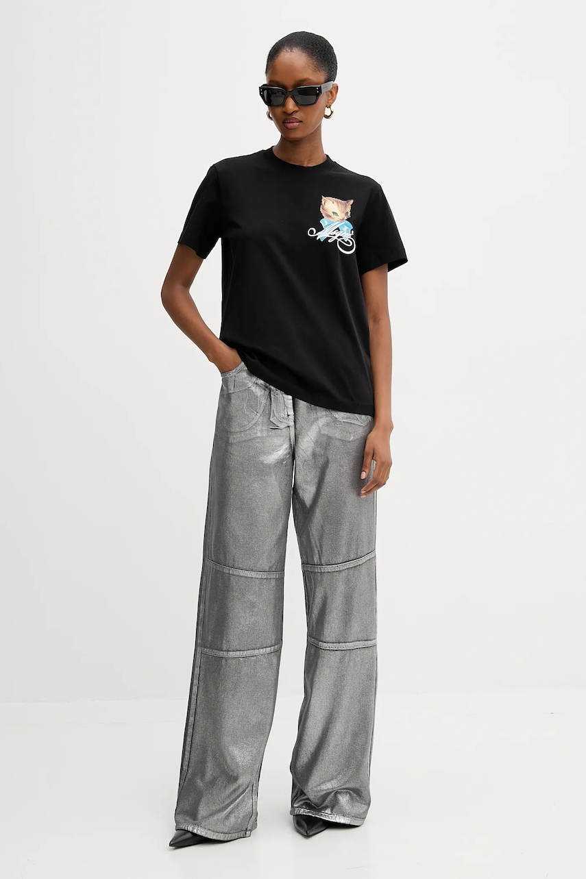 Хлопковая футболка MSGM цвет чёрный 3941MDM110SE.257590 Хлопковая футболка MSGM цвет чёрный 3941MDM110SE.257590