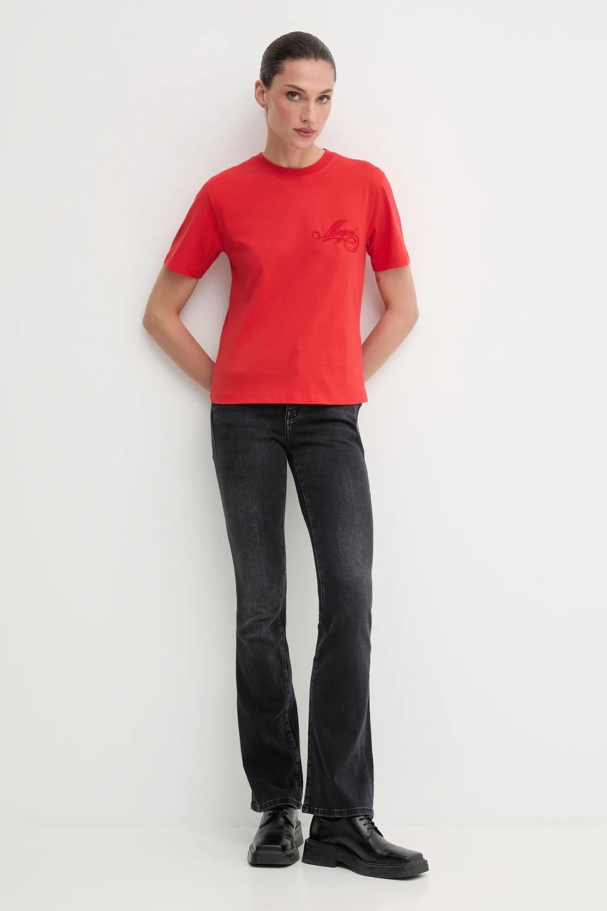 Хлопковая футболка MSGM цвет красный 3941MDM81.257798