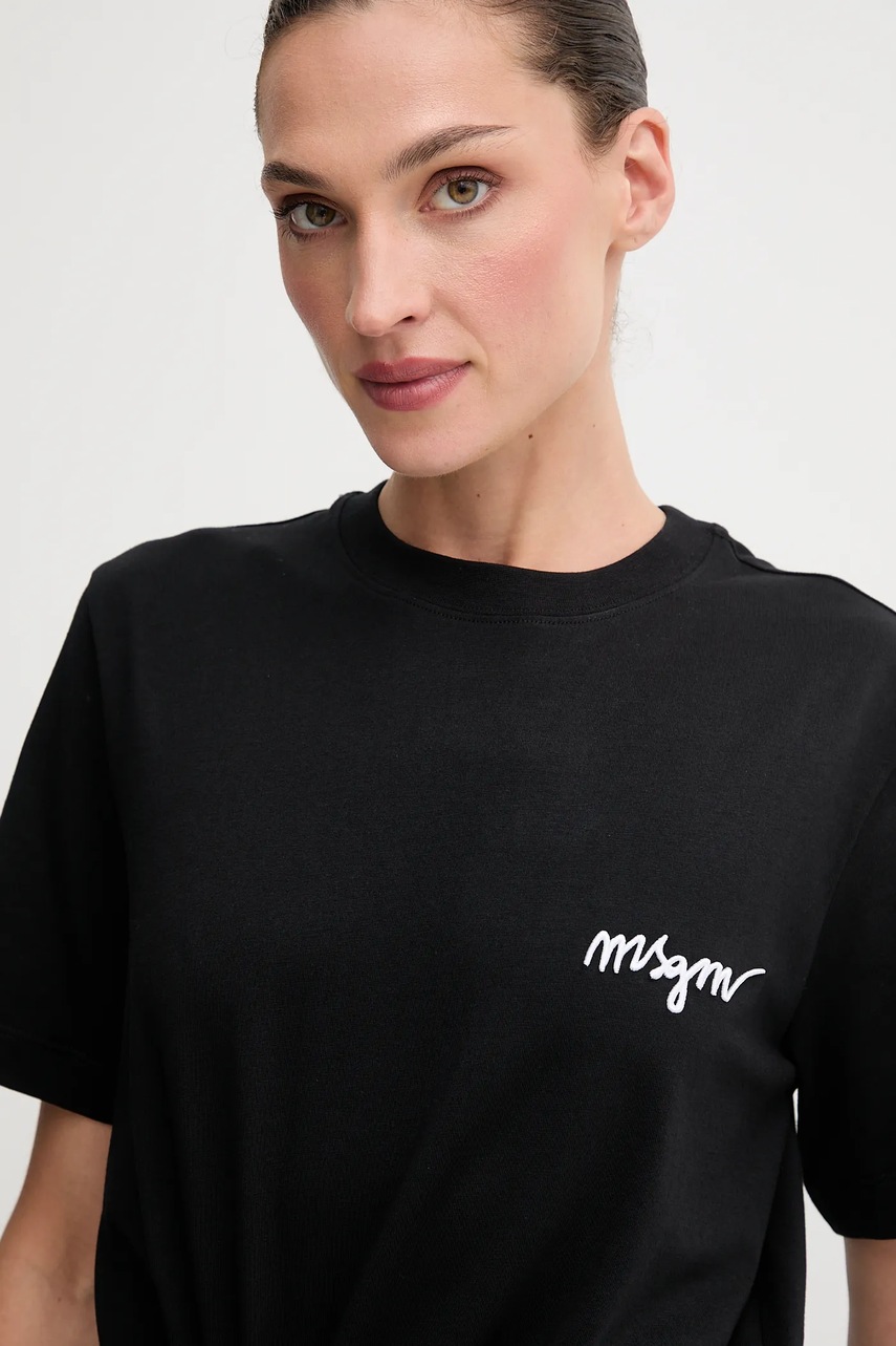 Βαμβακερό μπλουζάκι MSGM χρώμα: μαύρο, 2000MDM540.200002 φωτογραφία