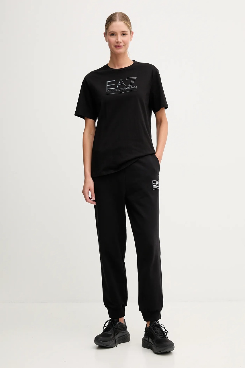 Хлопковая футболка EA7 Emporio Armani цвет чёрный AF12503.7W000414