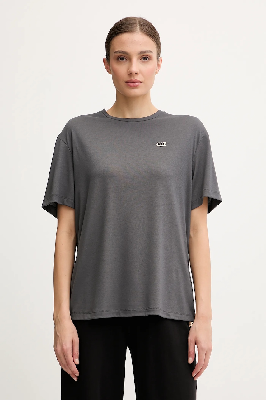 Levně Tričko EA7 Emporio Armani dámské, šedá barva, AF13919.7W000189