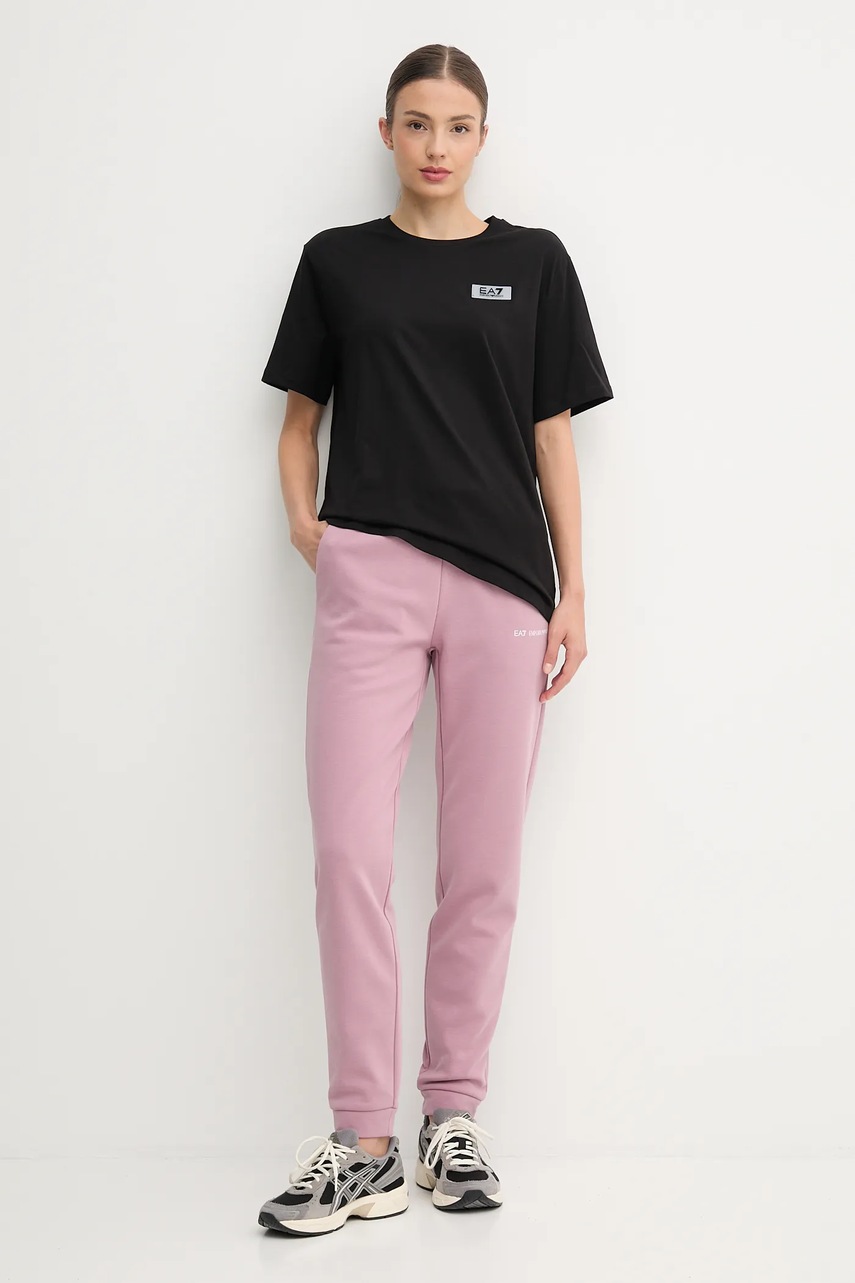 Хлопковая футболка EA7 Emporio Armani цвет чёрный AF12503.7W000407
