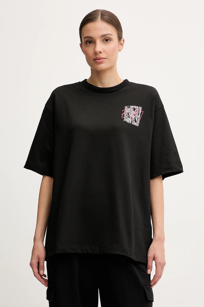 EA7 Emporio Armani tricou din bumbac culoarea negru, AF12957.7W000726
