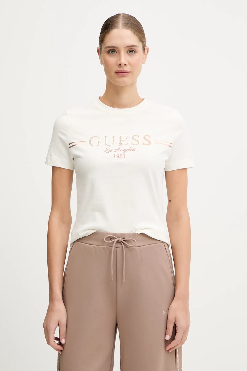 Βαμβακερό μπλουζάκι Guess BIBIA
