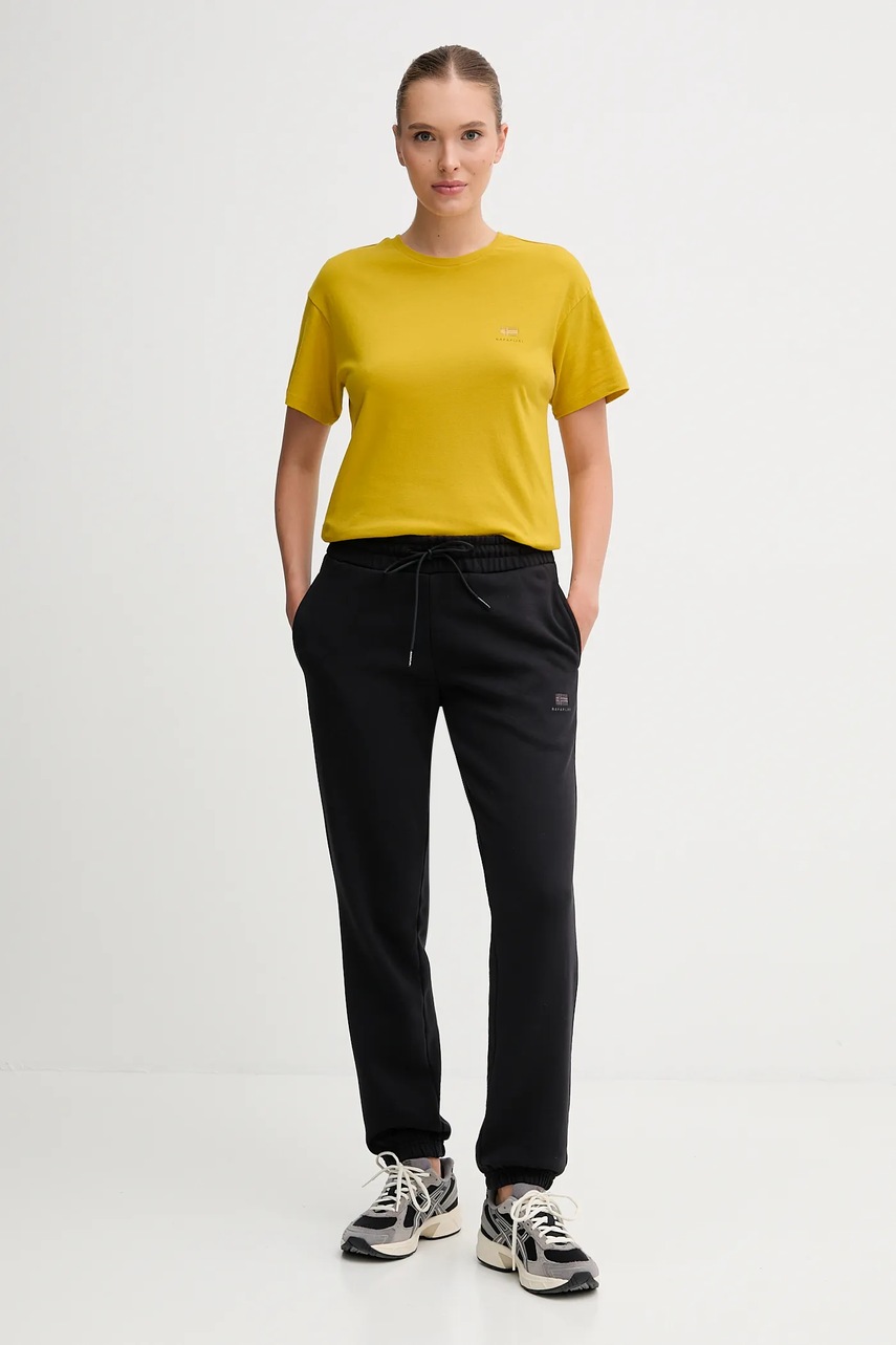 Хлопковая футболка Napapijri S-Nina цвет жёлтый NP0A4H87Y1O1