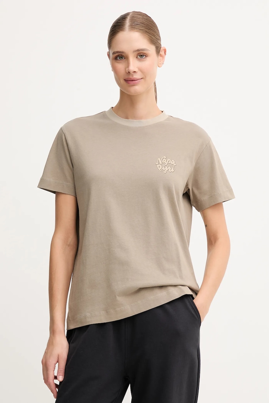 Napapijri tricou din bumbac S-Fedaia culoarea verde, NP0A88XON1T1