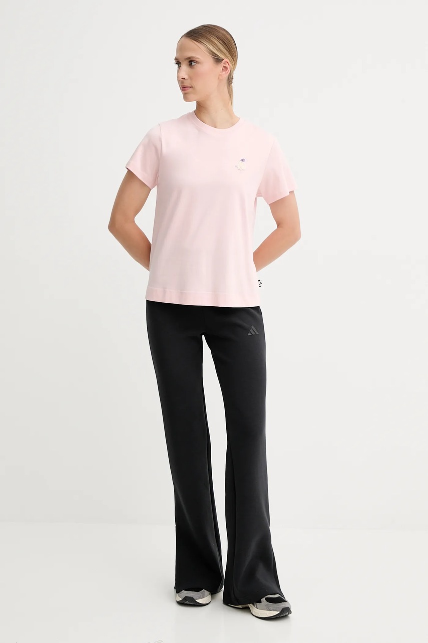 Хлопковая футболка adidas Cat цвет розовый JV8514