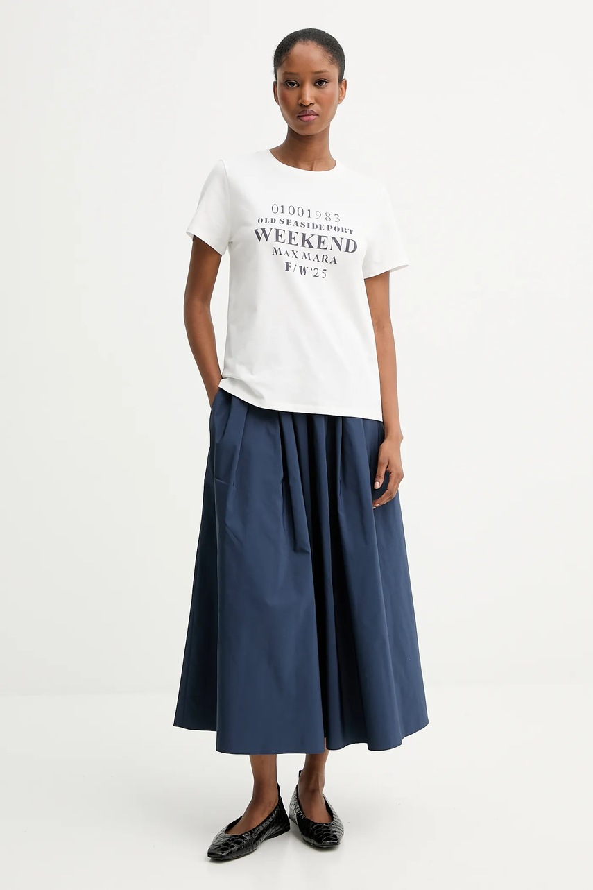 Хлопковая футболка Weekend Max Mara GUGLIA цвет белый 2525976031600