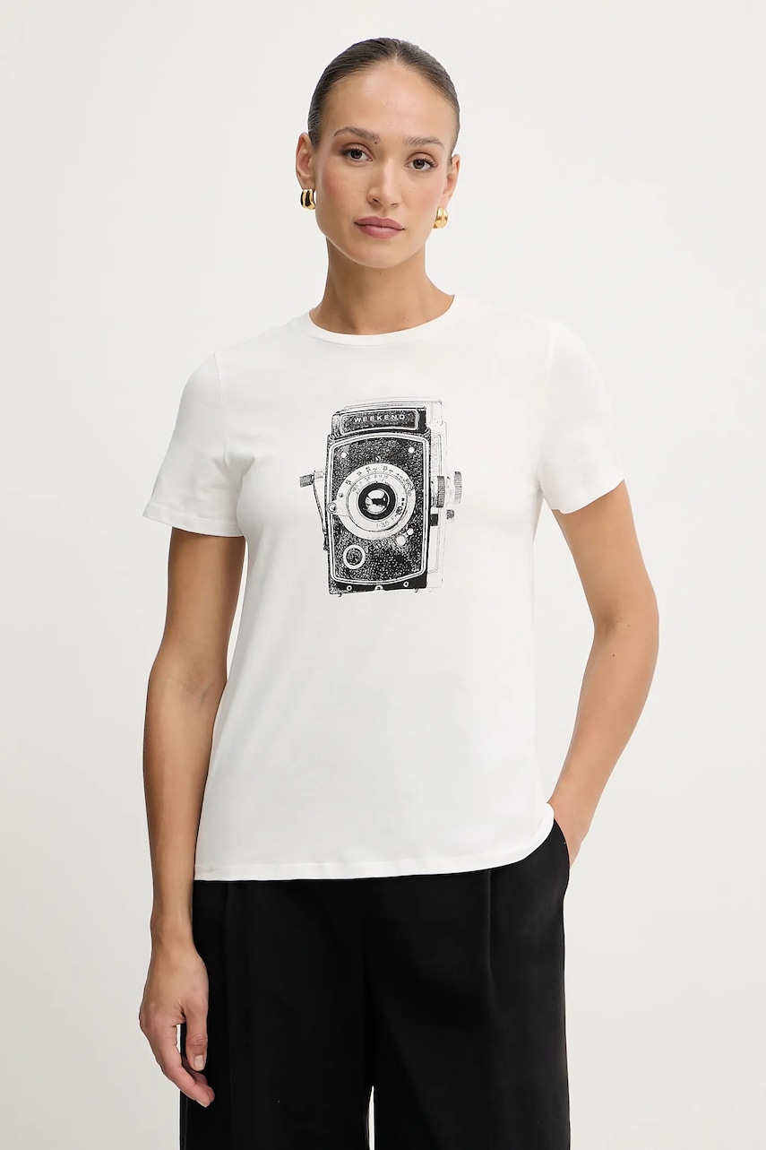 Weekend Max Mara tricou din bumbac GUGLIA culoarea alb, 2525976031600