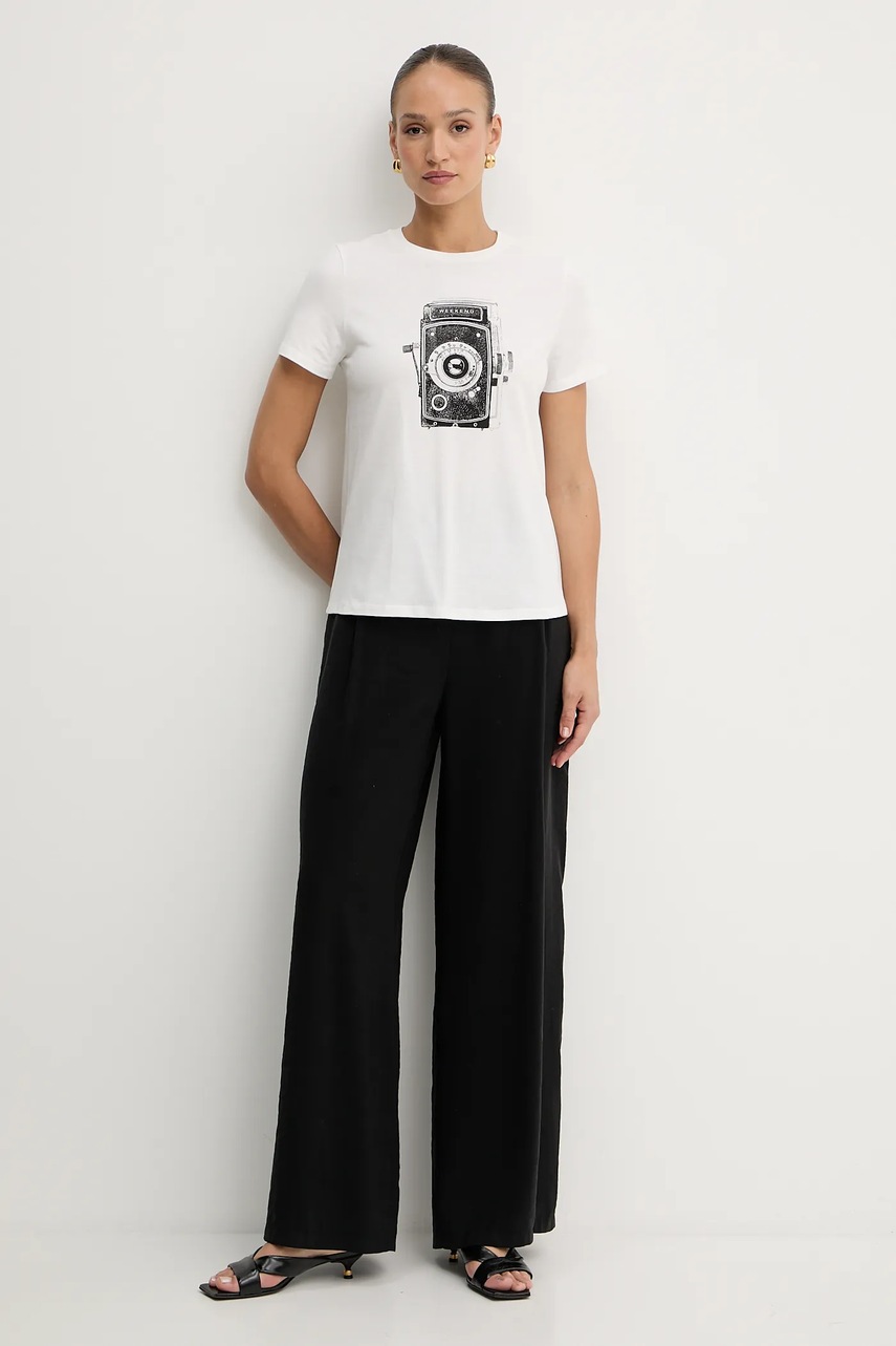 Хлопковая футболка Weekend Max Mara GUGLIA цвет белый 2525976031600