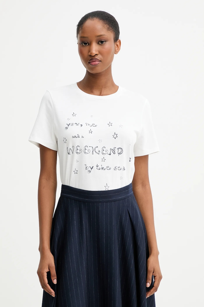 Weekend Max Mara tricou din bumbac ARA culoarea alb, 2525976041600
