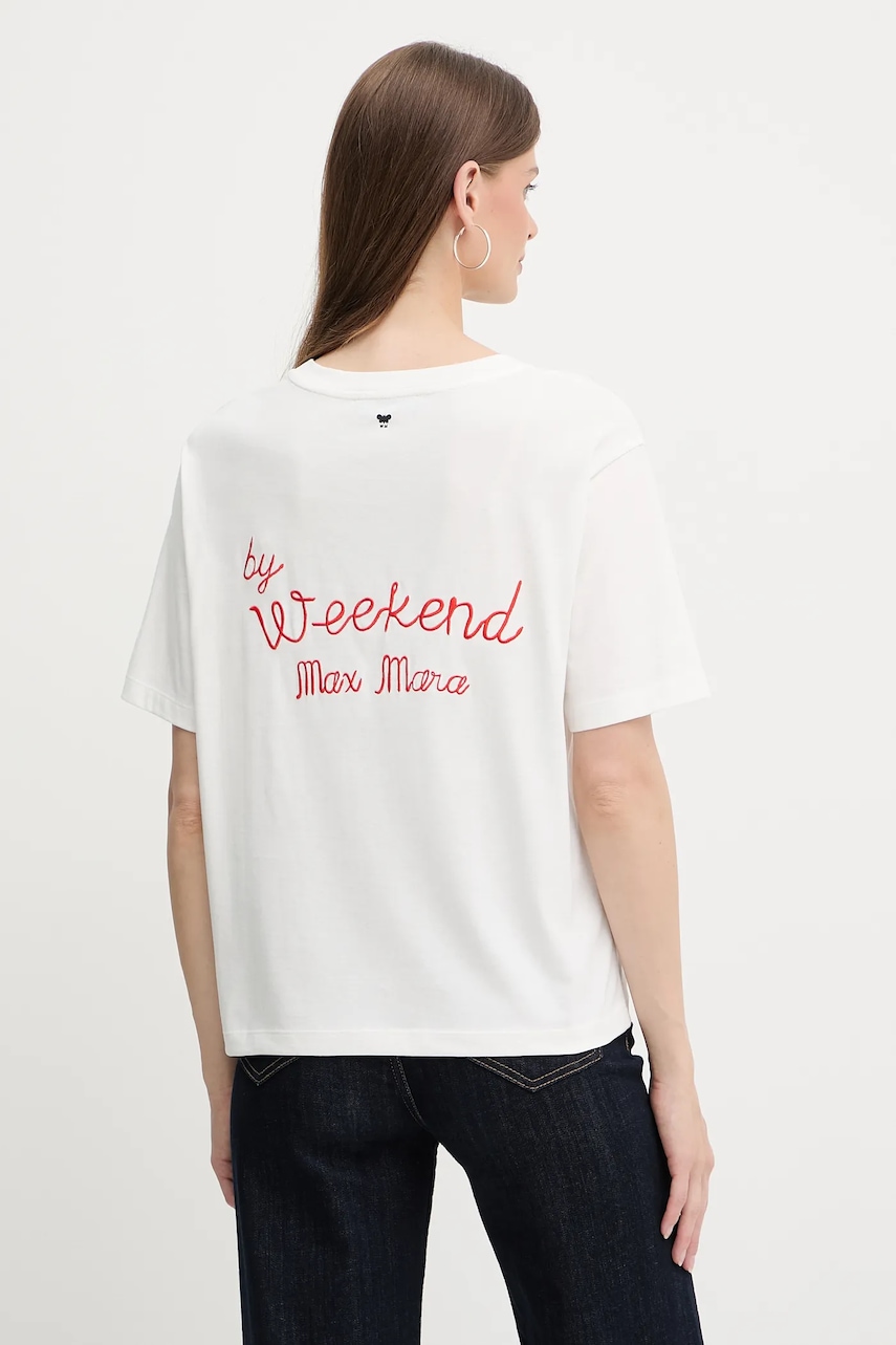 Weekend Max Mara tricou din bumbac culoarea alb, 2525976051600