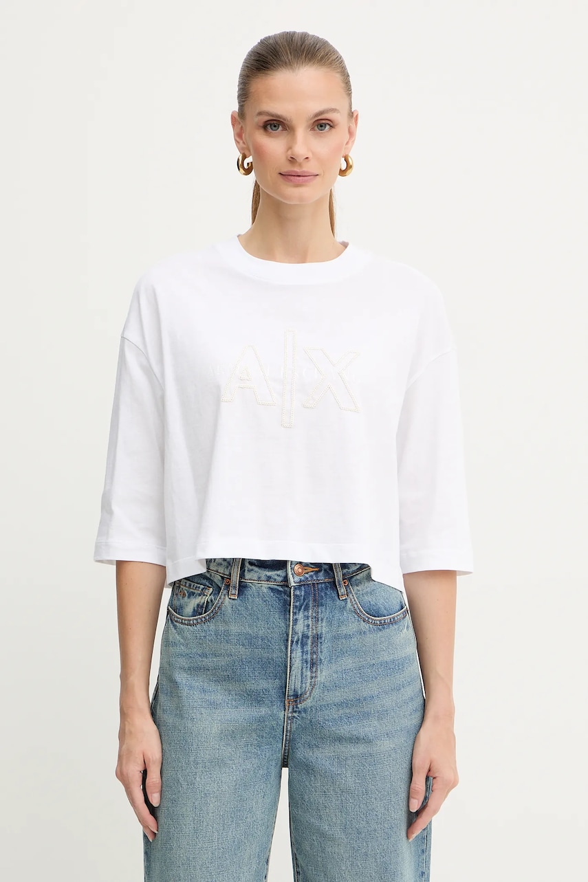 Armani Exchange tricou din bumbac culoarea alb, XW001080 AF10356