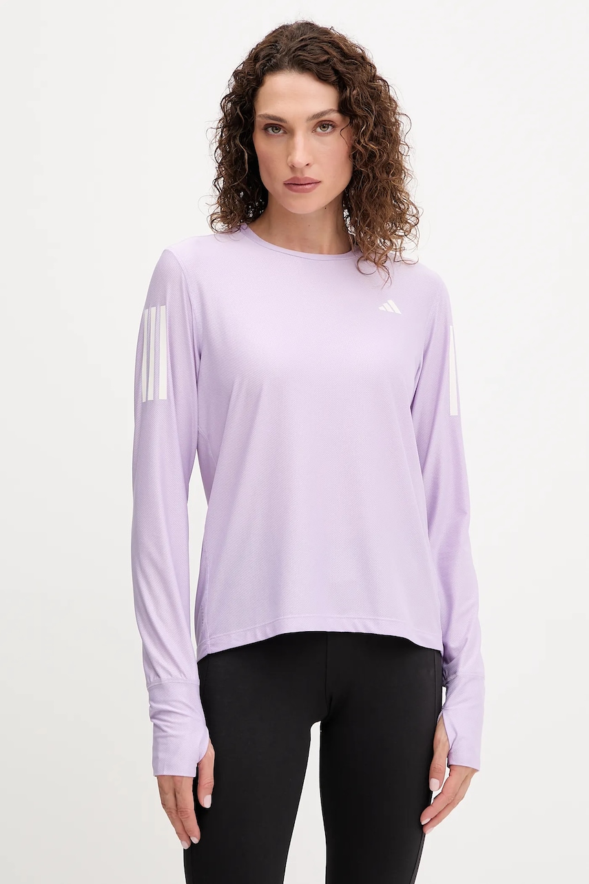 adidas Performance longsleeve pentru alergare Own The Run culoarea violet, JW9670