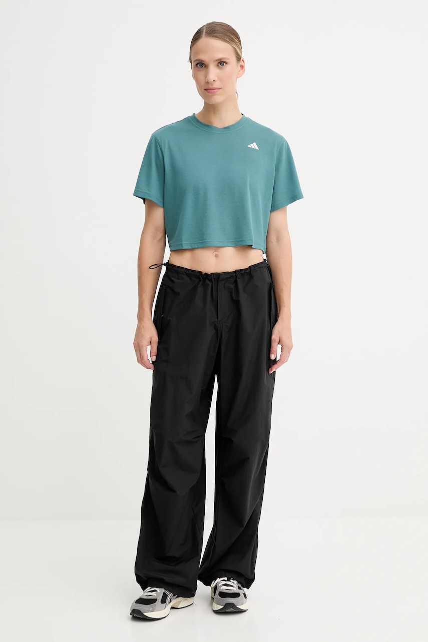 Футболка для тренинга adidas Performance WORKOUT ESSENTIALS цвет зелёный JY2218 Футболка для тренинга adidas Performance WORKOUT ESSENTIALS цвет зелёный JY2218