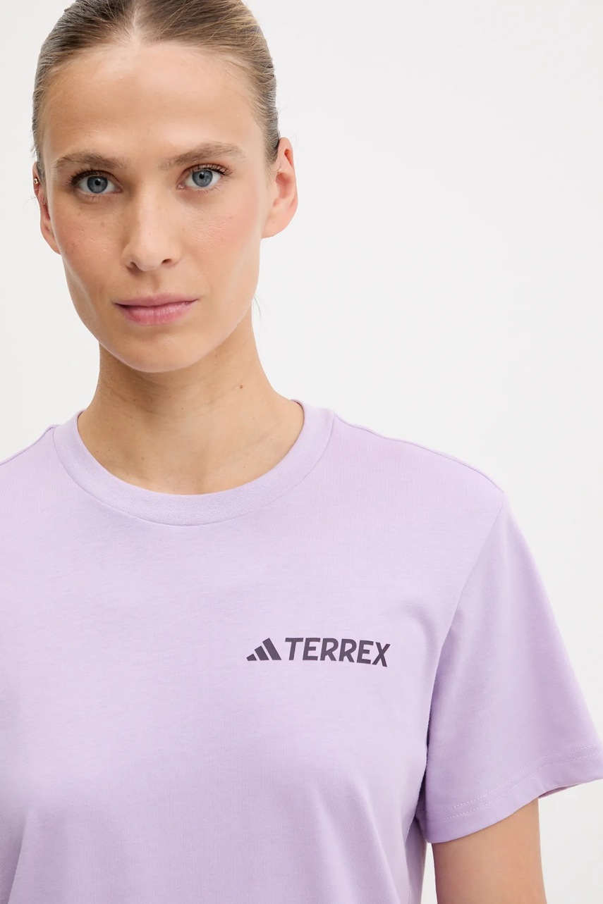 Αθλητικό μπλουζάκι adidas TERREX χρώμα: μοβ, JX3852 φωτογραφία