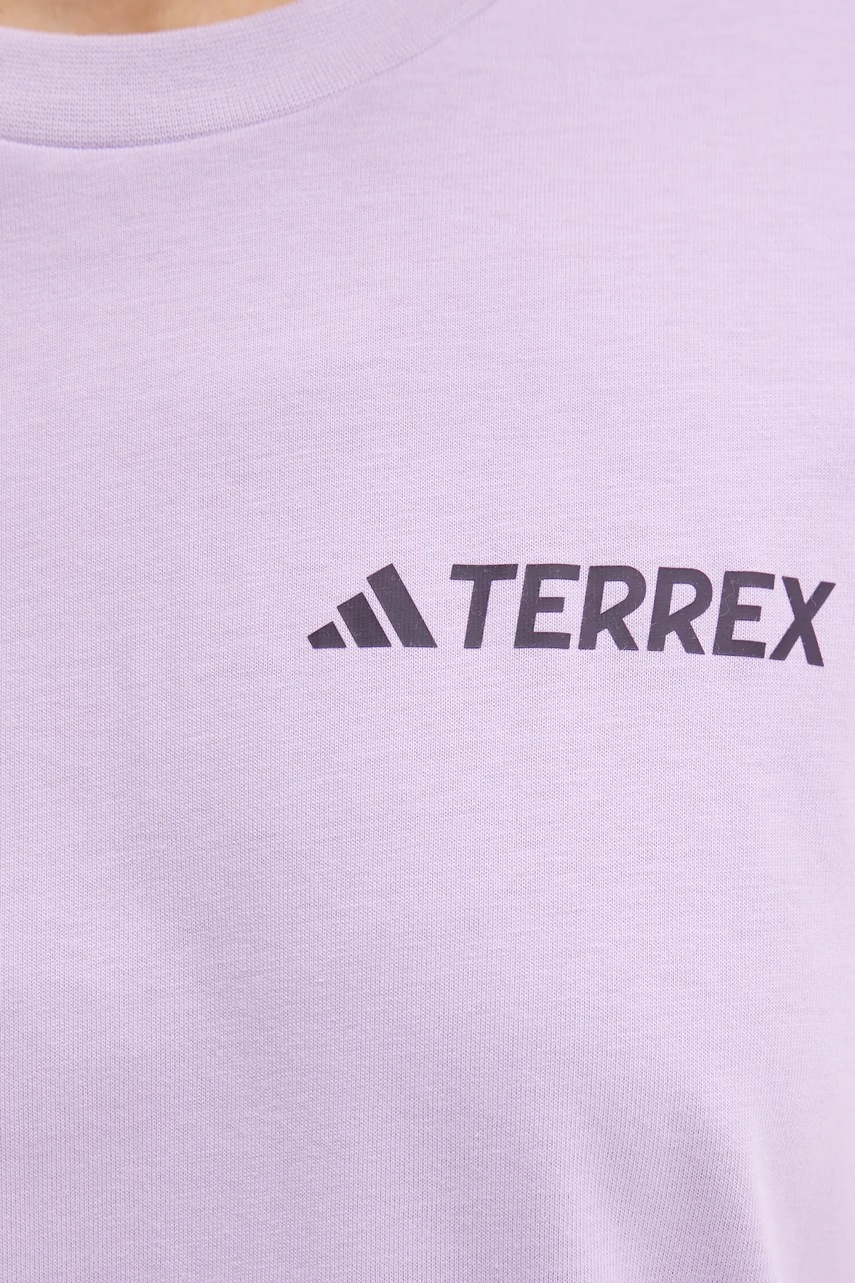 Αθλητικό μπλουζάκι adidas TERREX χρώμα: μοβ, JX3852 φωτογραφία