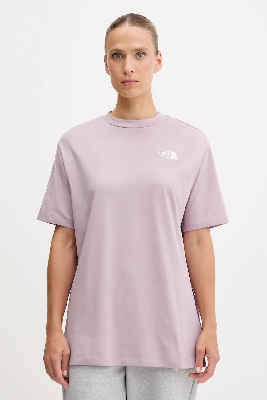The North Face tricou din bumbac Essential culoarea roz, NF0A87NQD2Q1