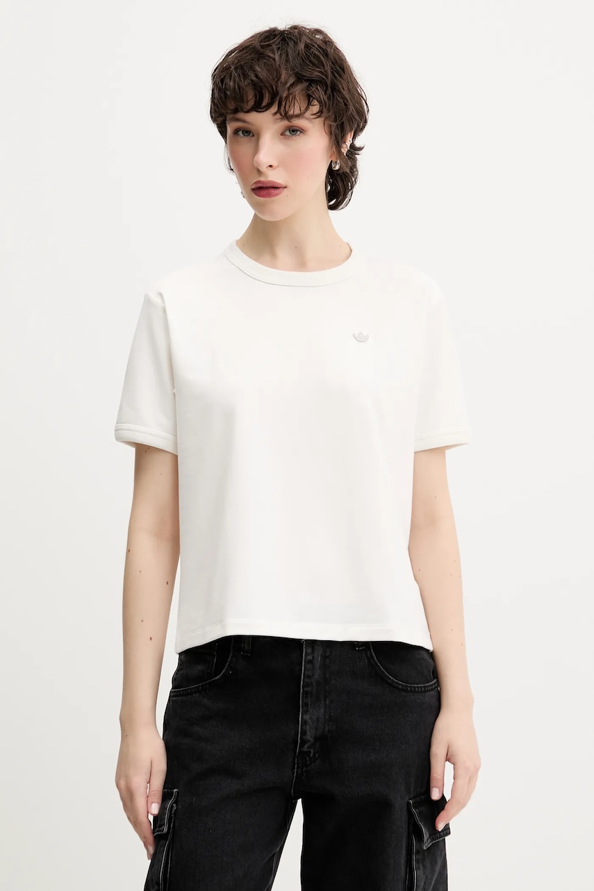 adidas Originals tricou P Ess T-Shirt culoarea alb, JW3654