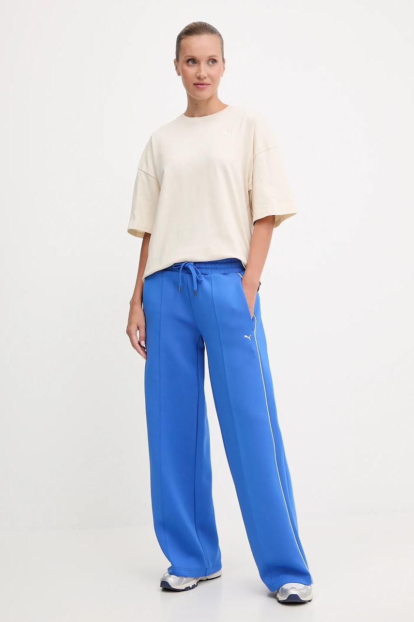 Хлопковая футболка Puma цвет бежевый 688148 Хлопковая футболка Puma цвет бежевый 688148