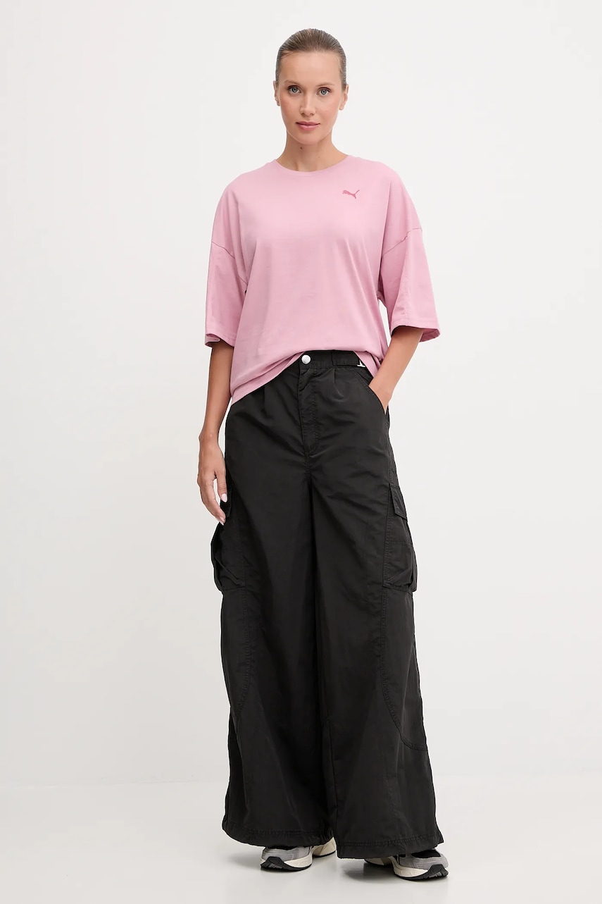 Хлопковая футболка Puma цвет розовый 688148 Хлопковая футболка Puma цвет розовый 688148