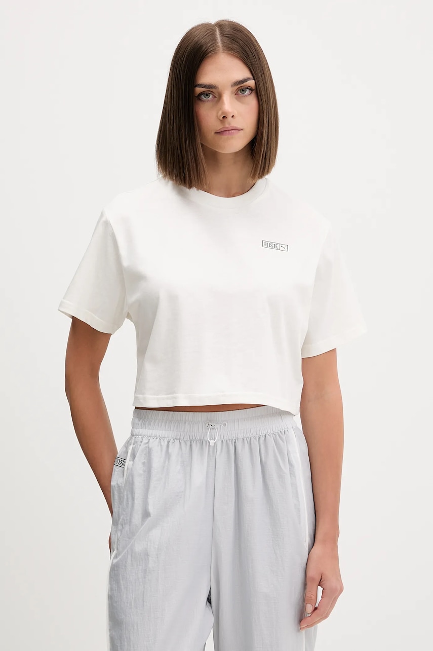 Puma tricou PUMA x ROSÉ culoarea bej, 633806