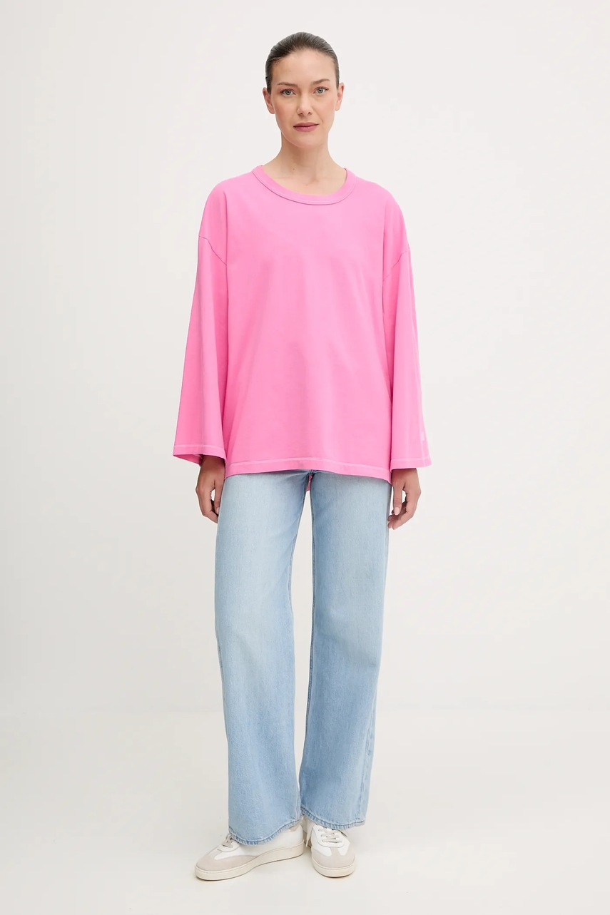 Хлопковый лонгслив American Vintage цвет розовый FIZ02J