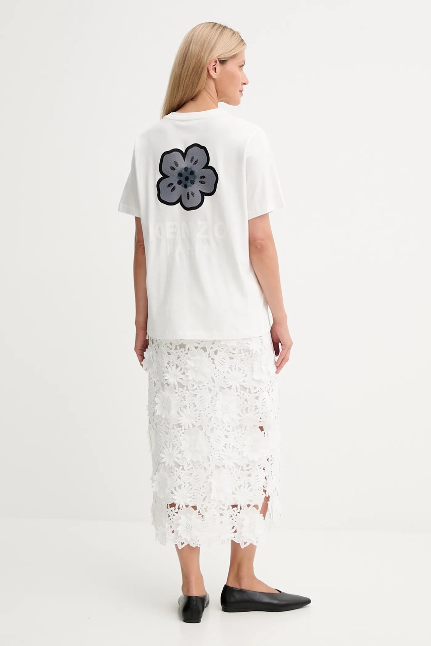 Хлопковая футболка Kenzo цвет белый FF62TS5564SG