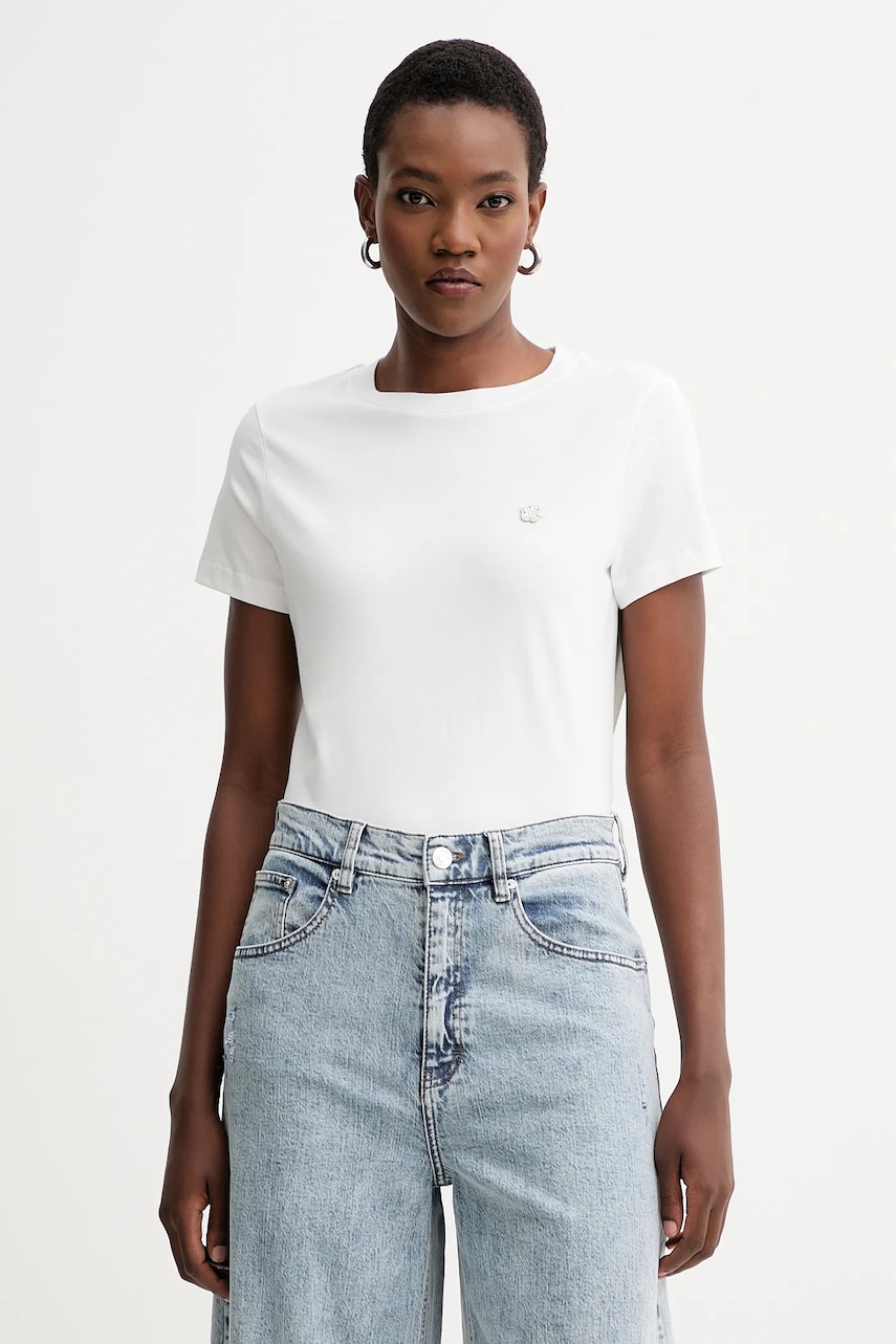 Kenzo tricou din bumbac culoarea alb, FF62TS2584SO