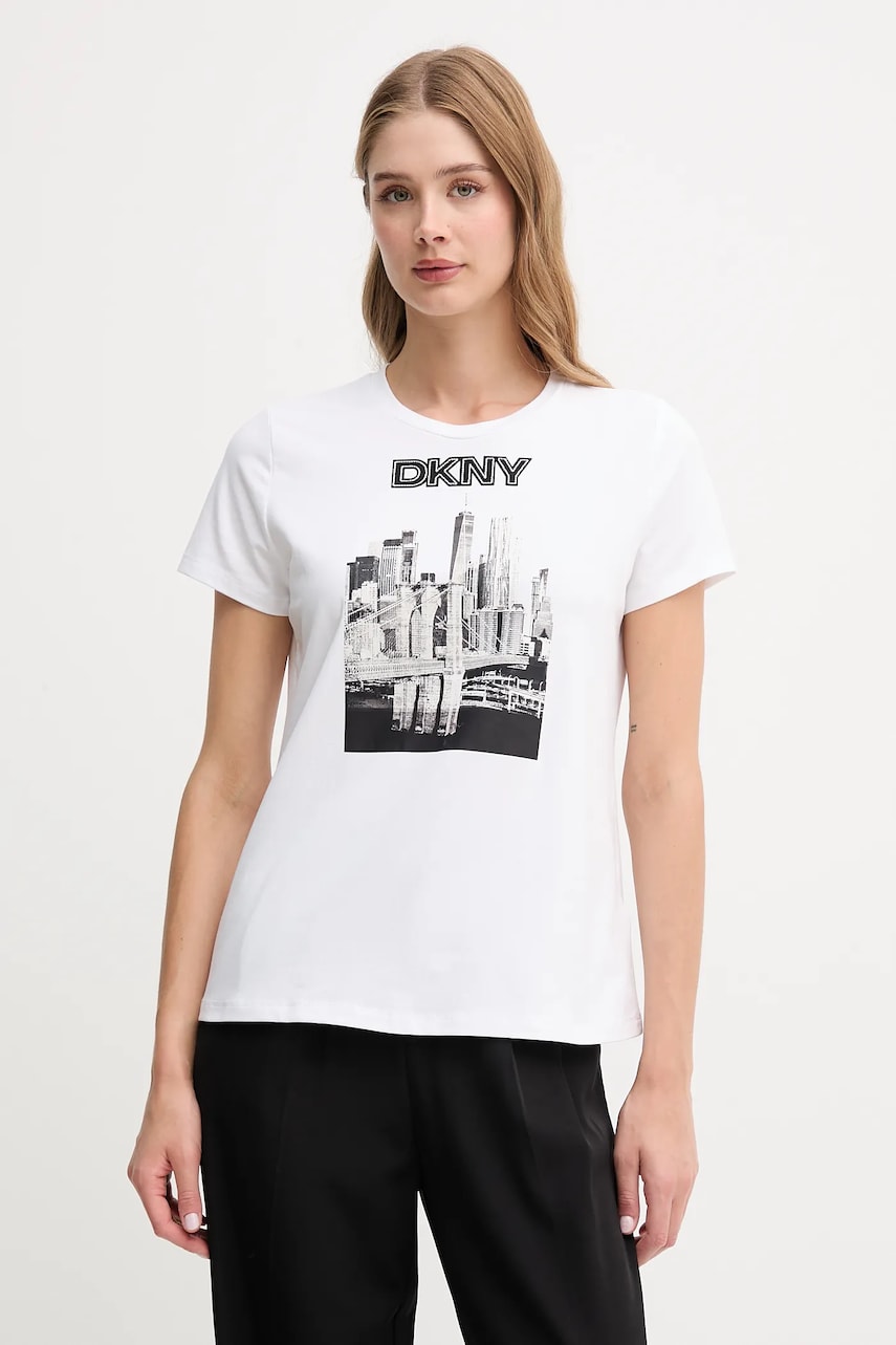 Dkny tricou culoarea alb, P52HOWNA