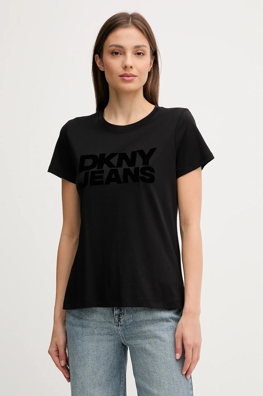 Dkny tricou culoarea negru, DJ4T1265