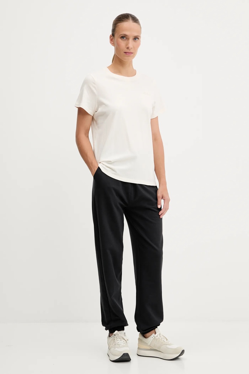 Хлопковая футболка Dkny цвет бежевый DP5T1372