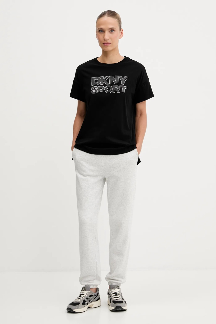 Хлопковая футболка Dkny цвет чёрный DP5T1346