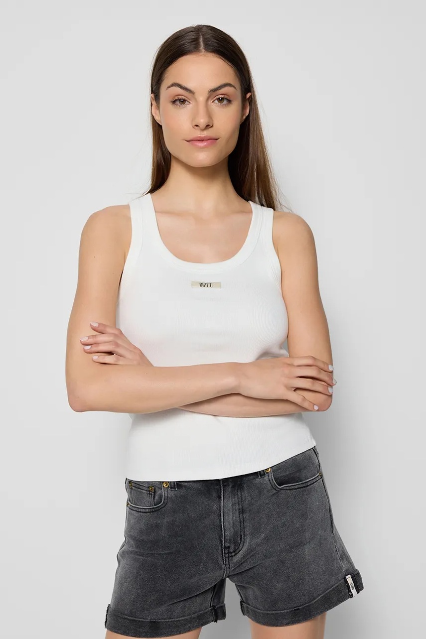Bizuu top EJRIS culoarea alb, EJRIS KREMOWY