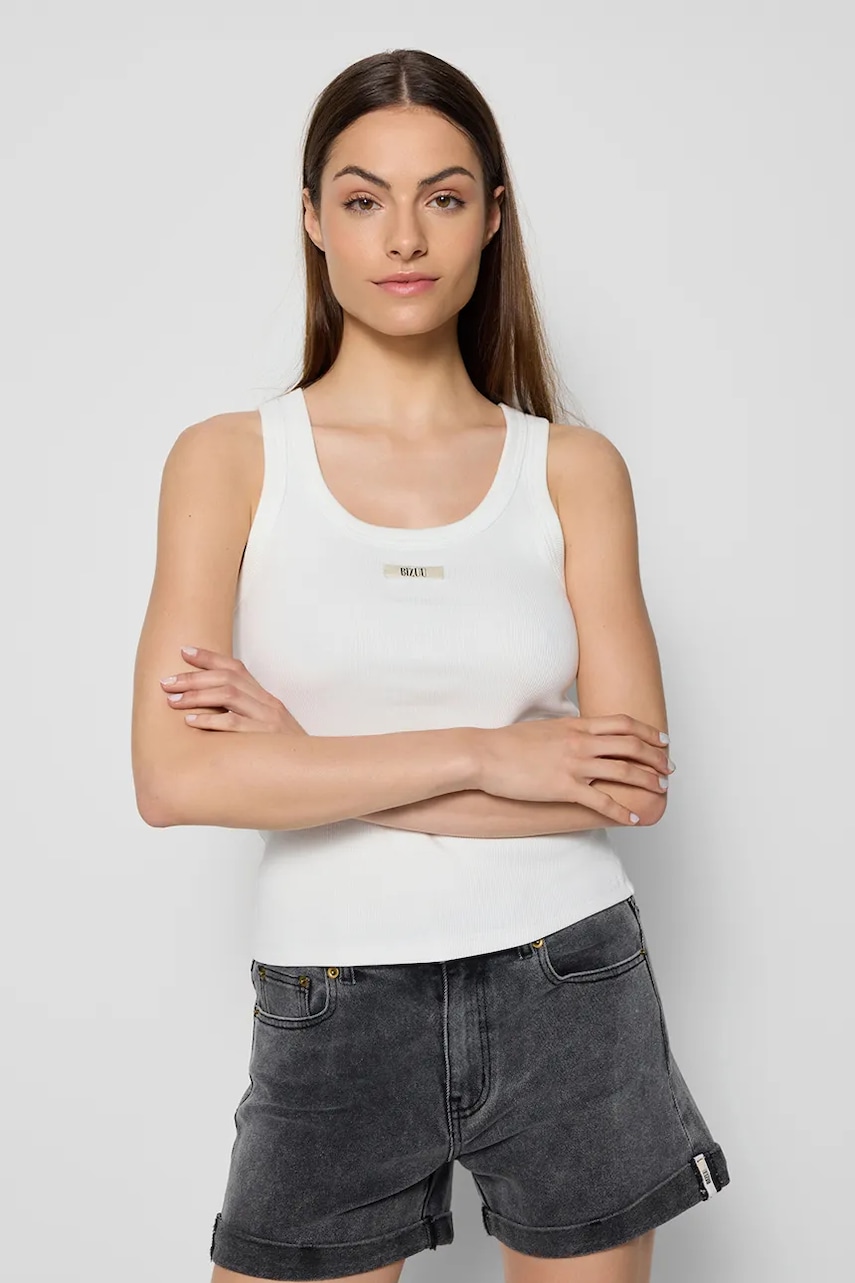 Bizuu top EJRIS culoarea alb, EJRIS KREMOWY
