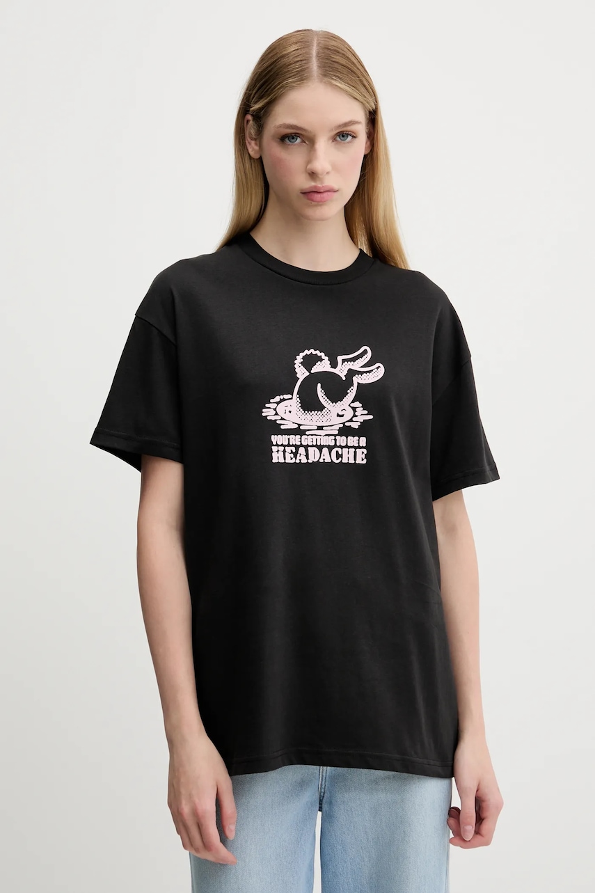 Vans tricou din bumbac culoarea negru, VN000RCDBLK1