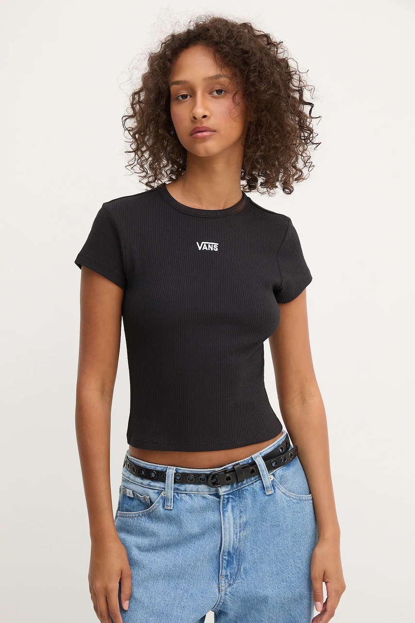 Vans tricou culoarea negru, VN000RD1BLK1