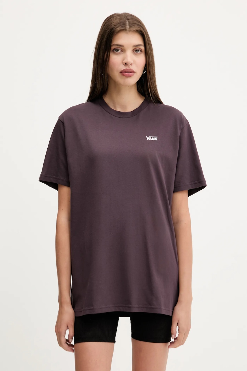 Vans tricou din bumbac culoarea violet, VN0A7RSREMS1