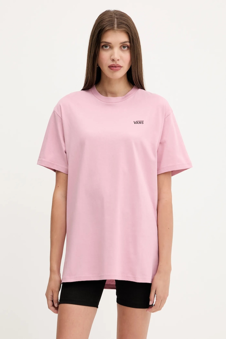 Vans tricou din bumbac culoarea roz, VN0A7RSREN71