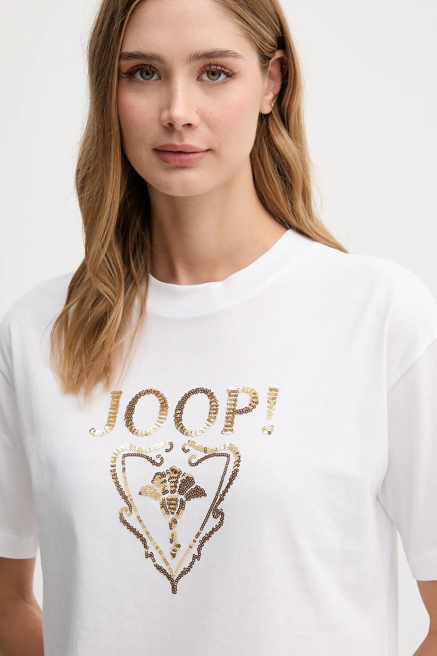 Βαμβακερό μπλουζάκι Joop! χρώμα: άσπρο, 30047768 φωτογραφία