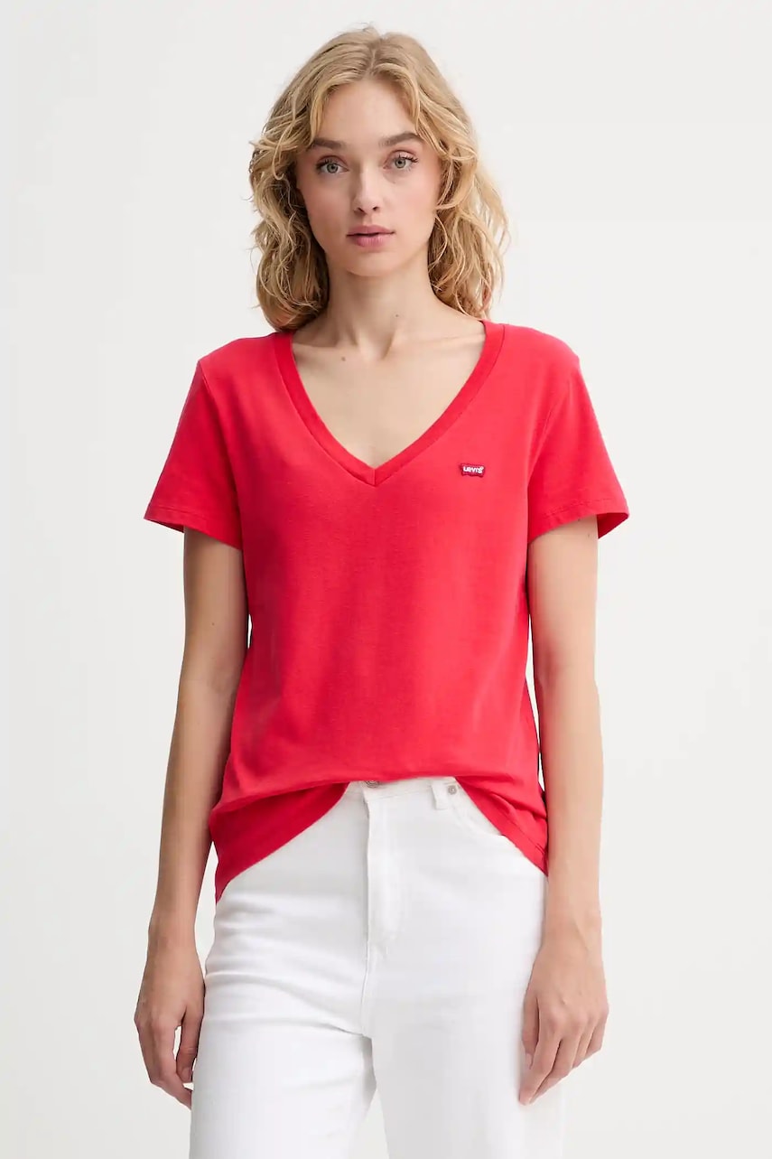 Levi\'s tricou din bumbac culoarea rosu, A3170
