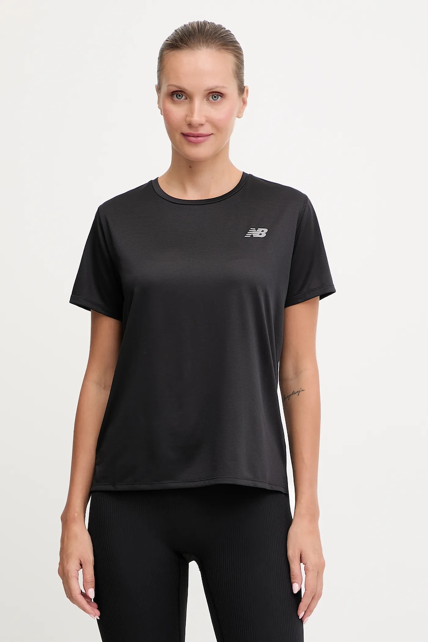 New Balance tricou de antrenament culoarea negru, WT41222BK