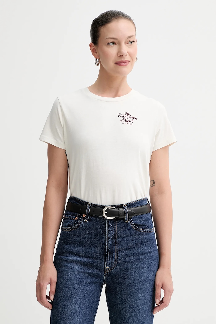 Levi's tricou din bumbac culoarea bej, A8804