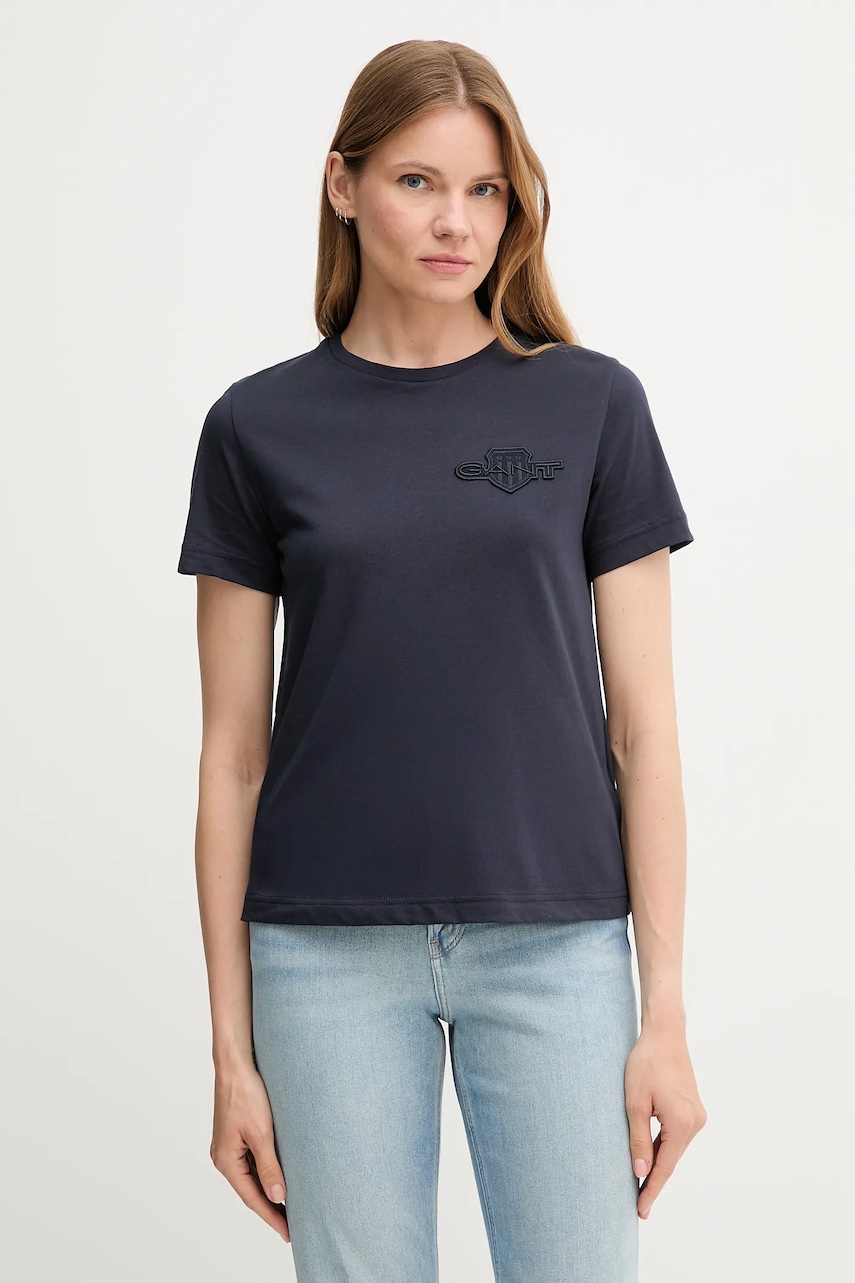 Gant tricou din bumbac culoarea bleumarin, 4202589