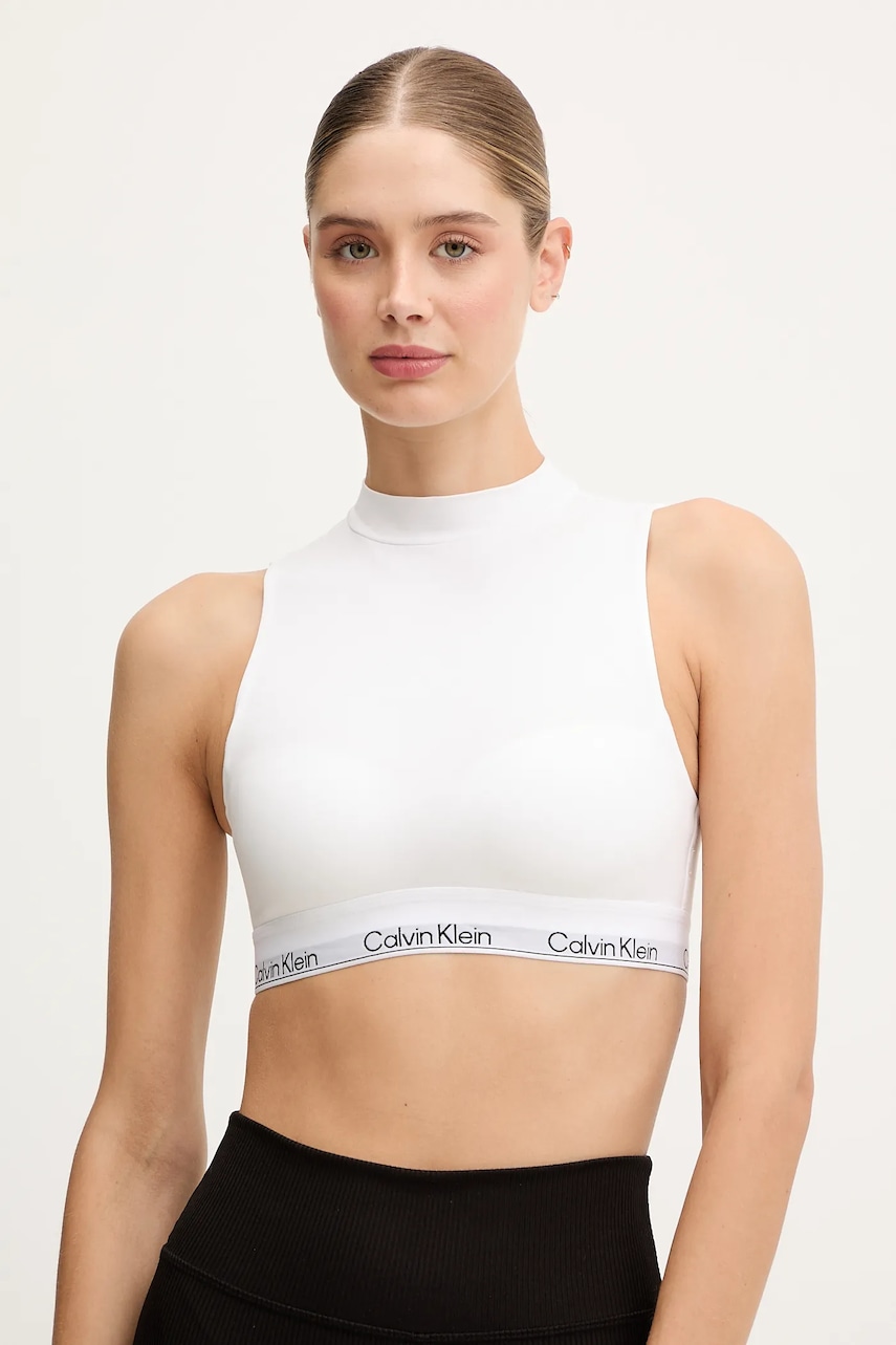 Levně Top Calvin Klein Underwear bílá barva, s pologolfem, LV00QF8383