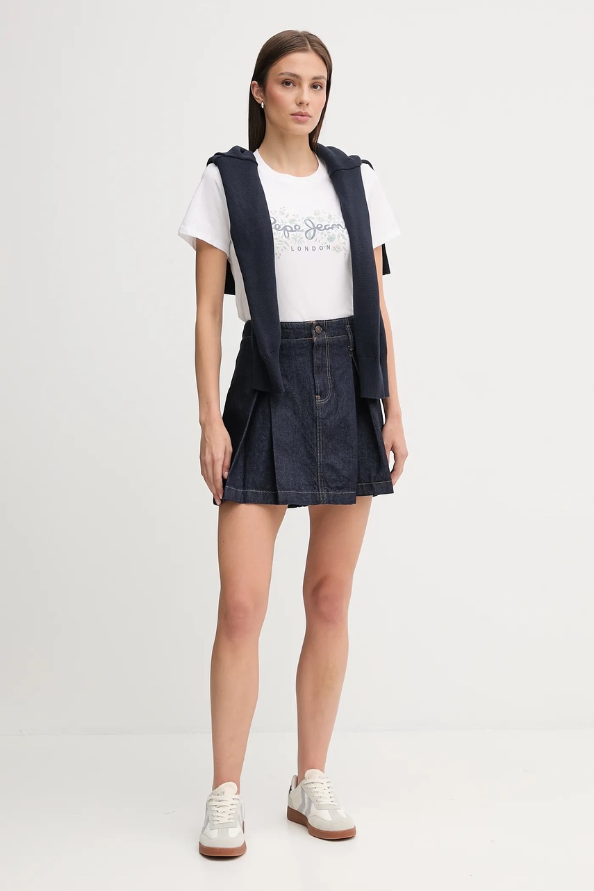 Хлопковая футболка Pepe Jeans цвет белый PL5000049